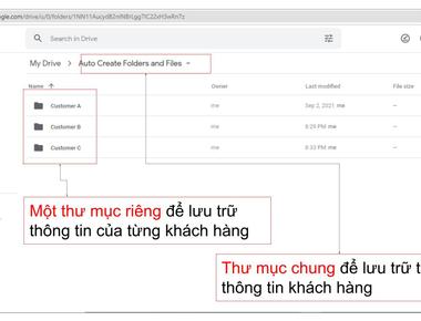 Hướng dẫn t�ự động tạo thư mục cho từng khách hàng trong Google Drive